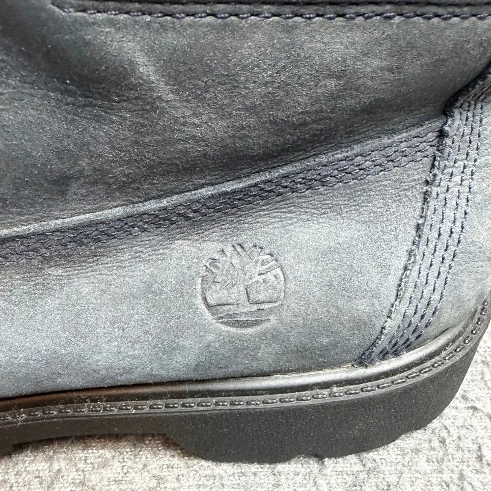 Timberland 6 Inch Boots Boys 6.5 Navy Blue Nubuck Waterproof A10KO